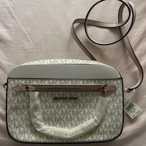 Michael Kors Beige and Gold Monogram Bag